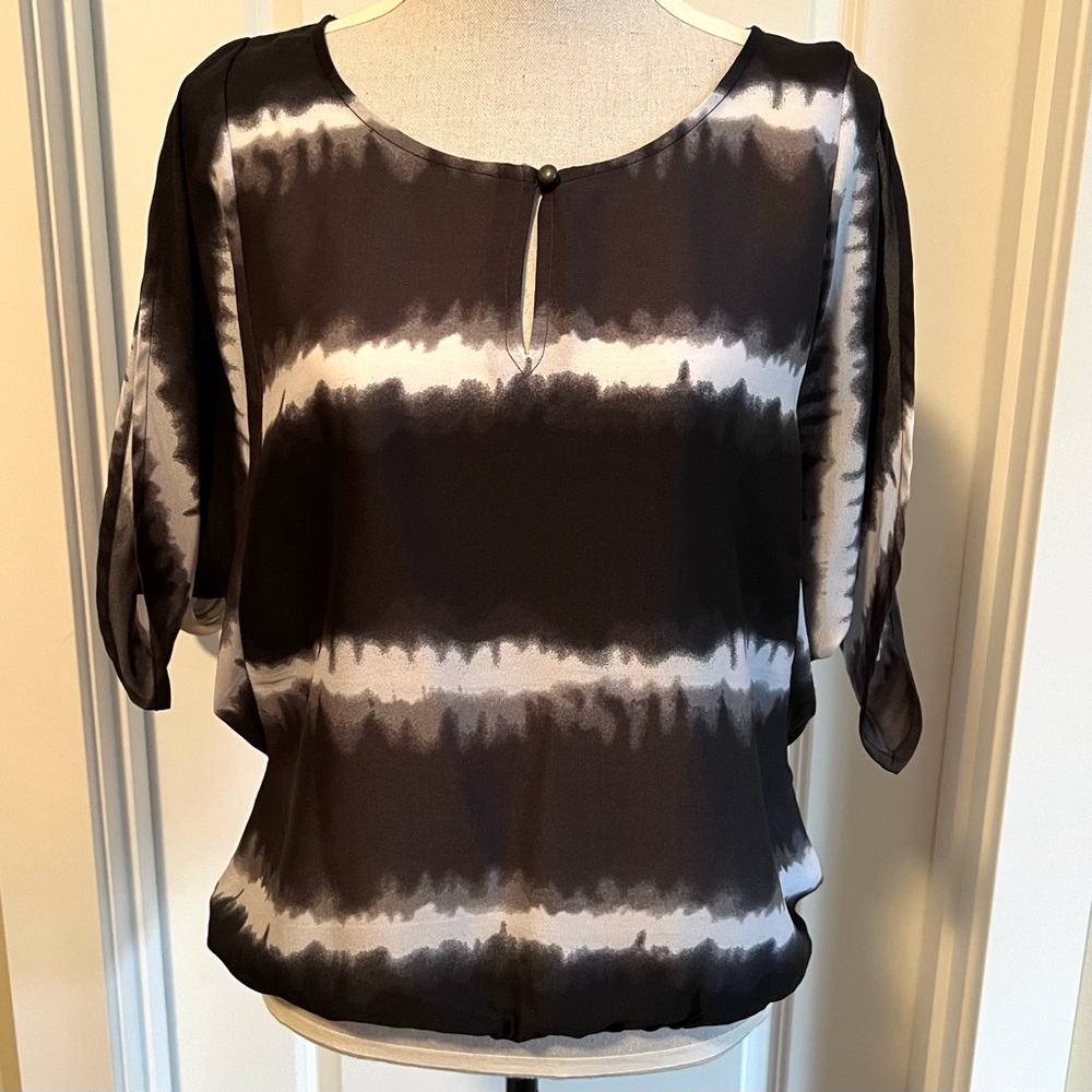 Converse for Target top blouse in Black & White tie-dye look print